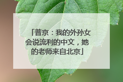 普京：我的外孙女会说流利的中文，她的老师来自北京
