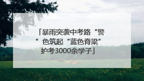 暴雨突袭中考路“警”色筑起“蓝色脊梁”护考3000余学子