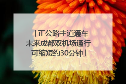 正公路主道通车 未来成都双机场通行可缩短约30分钟