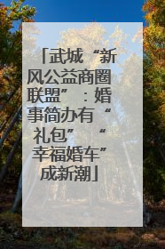 武城“新风公益商圈联盟”：婚事简办有“礼包” “幸福婚车”成新潮