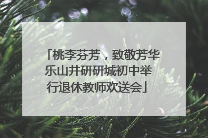 桃李芬芳，致敬芳华 乐山井研研城初中举行退休教师欢送会