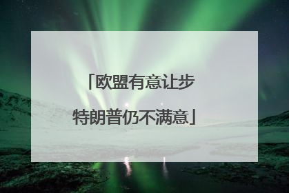 欧盟有意让步 特朗普仍不满意