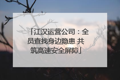 江汉运营公司：全员查找身边隐患 共筑高速安全屏障