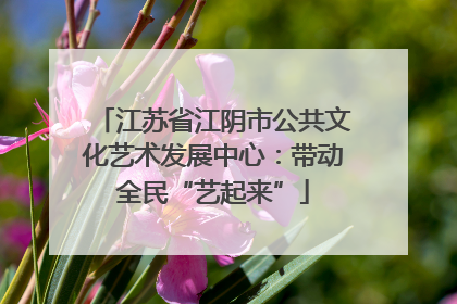 江苏省江阴市公共文化艺术发展中心：带动全民“艺起来”