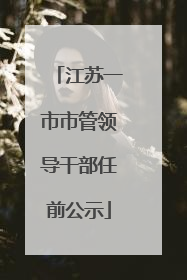 江苏一市市管领导干部任前公示