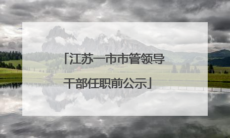 江苏一市市管领导干部任职前公示
