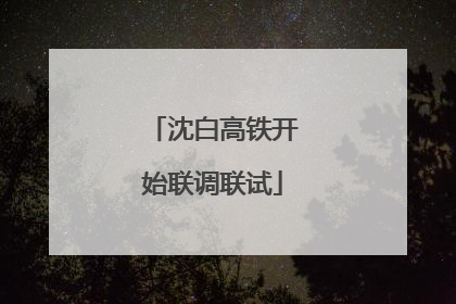 沈白高铁开始联调联试