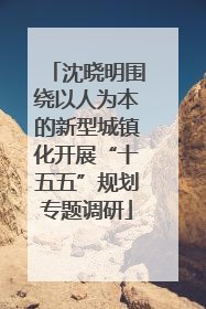 沈晓明围绕以人为本的新型城镇化开展“十五五”规划专题调研