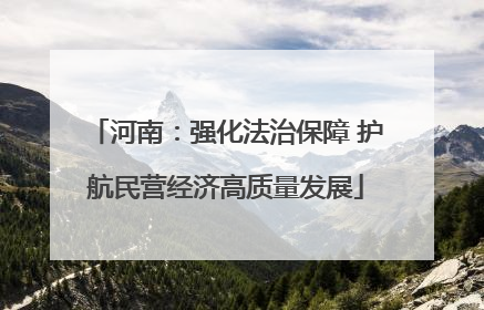 河南：强化法治保障 护航民营经济高质量发展