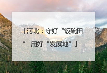 河北：守好“饭碗田” 用好“发展地”