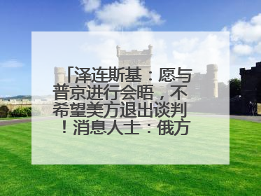 泽连斯基：愿与普京进行会晤，不希望美方退出谈判！消息人士：俄方停火条件包括北约“书面”保证不东扩