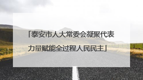 泰安市人大常委会凝聚代表力量赋能全过程人民民主