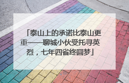 泰山上的承诺比泰山更重——聊城小伙受托寻英烈，七年四省终圆梦