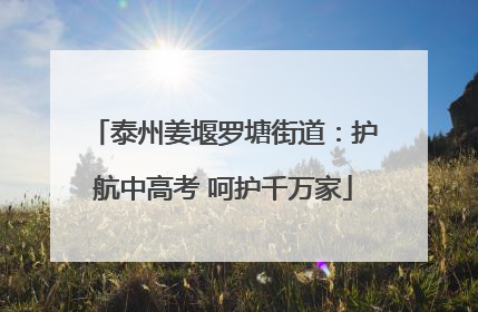 泰州姜堰罗塘街道：护航中高考 呵护千万家