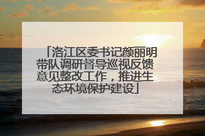 洛江区委书记颜丽明带队调研督导巡视反馈意见整改工作，推进生态环境保护建设