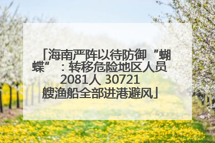 海南严阵以待防御“蝴蝶”：转移危险地区人员2081人 30721艘渔船全部进港避风