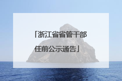 浙江省省管干部任前公示通告