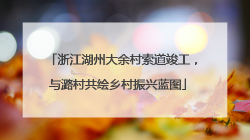 浙江湖州大余村索道竣工，与潞村共绘乡村振兴蓝图