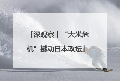 深观察丨“大米危机”撼动日本政坛