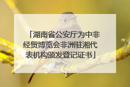 湖南省公安厅为中非经贸博览会非洲驻湘代表机构颁发登记证书