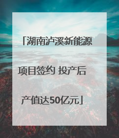 湖南泸溪新能源项目签约 投产后产值达50亿元
