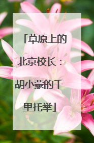草原上的北京校长：胡小蒙的千里托举