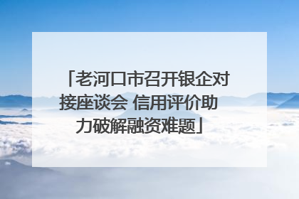 老河口市召开银企对接座谈会 信用评价助力破解融资难题