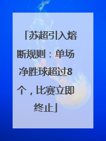 苏超引入熔断规则：单场净胜球超过8个，比赛立即终止