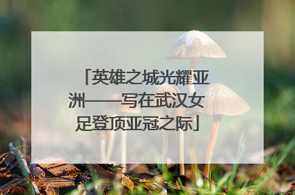 英雄之城光耀亚洲——写在武汉女足登顶亚冠之际