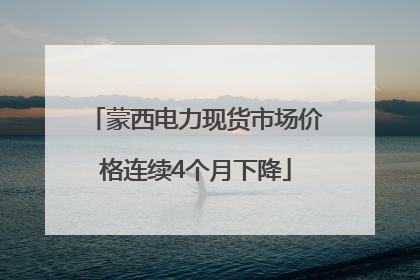 蒙西电力现货市场价格连续4个月下降
