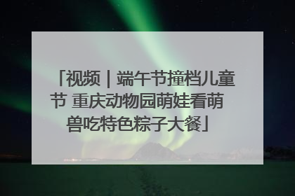 视频｜端午节撞档儿童节 重庆动物园萌娃看萌兽吃特色粽子大餐