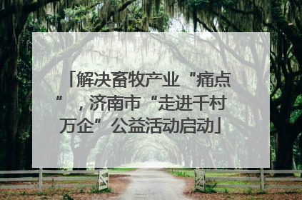 解决畜牧产业“痛点”，济南市“走进千村万企”公益活动启动