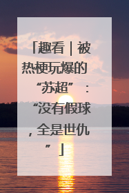 趣看｜被热梗玩爆的“苏超”：“没有假球，全是世仇”