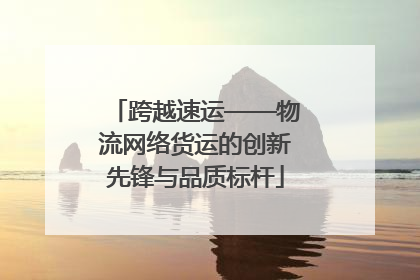 跨越速运——物流网络货运的创新先锋与品质标杆