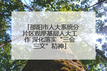 邵阳市人大系统分片区观摩基层人大工作 深化落实“三会三文”精神
