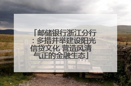 邮储银行浙江分行：多措并举建设阳光信贷文化 营造风清气正的金融生态