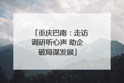 重庆巴南：走访调研听心声 助企破局谋发展