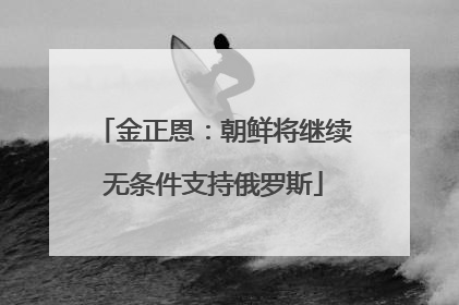 金正恩：朝鲜将继续无条件支持俄罗斯