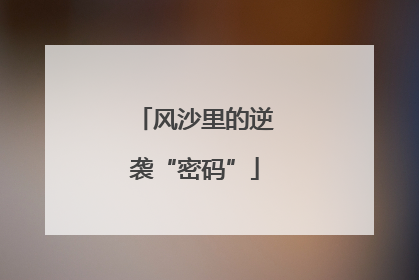 风沙里的逆袭“密码”