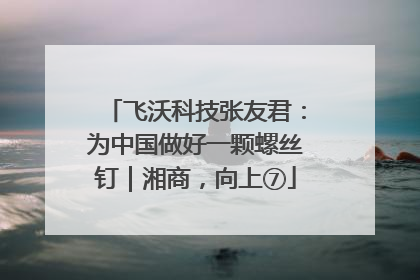 飞沃科技张友君：为中国做好一颗螺丝钉｜湘商，向上⑦
