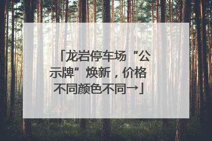 龙岩停车场“公示牌”焕新，价格不同颜色不同→