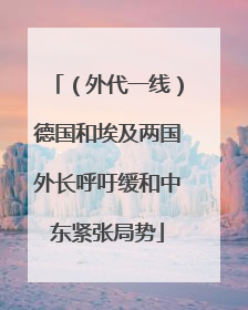 （外代一线）德国和埃及两国外长呼吁缓和中东紧张局势