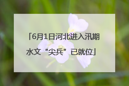 6月1日河北进入汛期 水文“尖兵”已就位