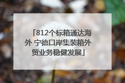 812个标箱通达海外 宁德口岸集装箱外贸业务稳健发展
