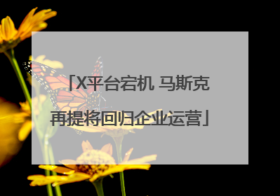 X平台宕机 马斯克再提将回归企业运营